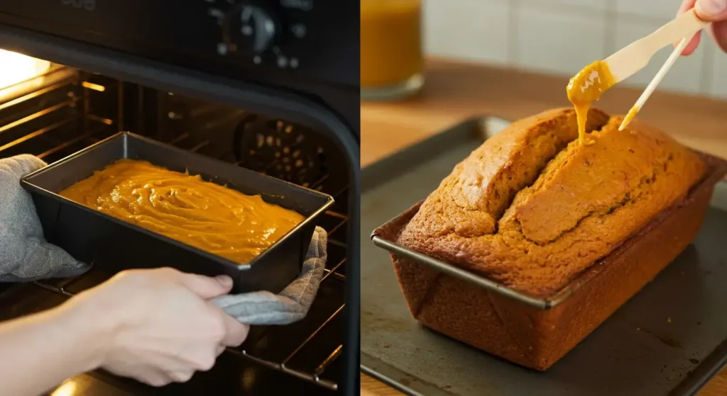 Keto Pumpkin Bread baking