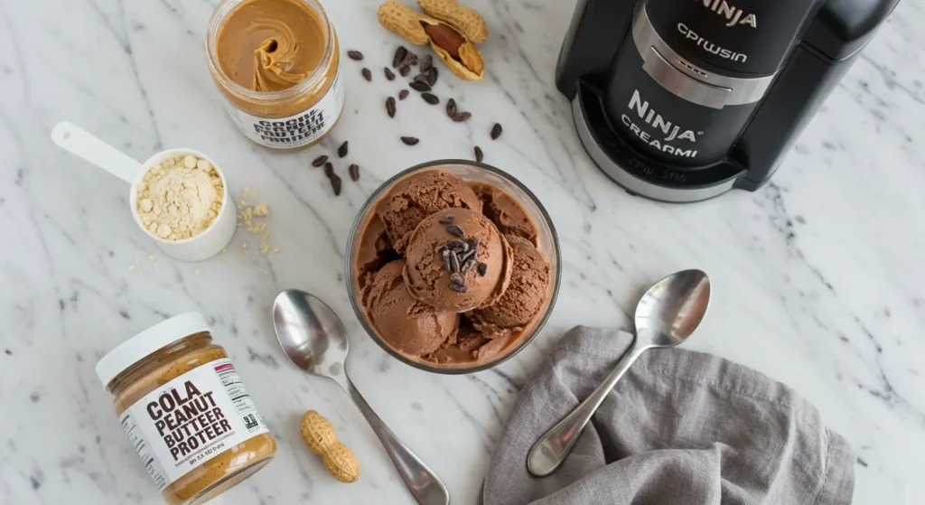 Chocolate Peanut Butter Protein Ice Cream