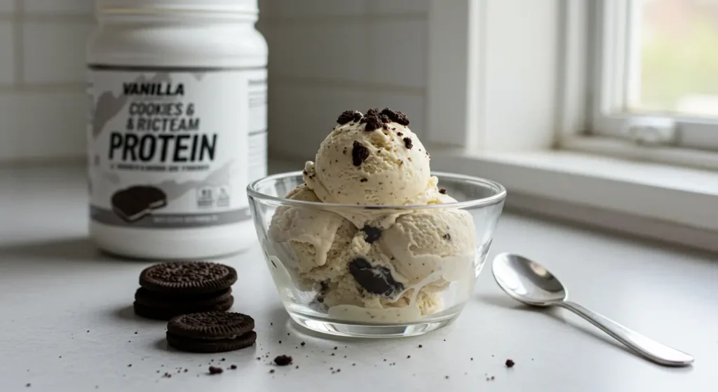 Vanilla Cookies and Cream Protein Ice Cream