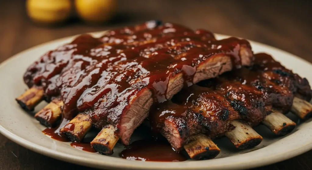 beef ribs with Smoky BBQ Sauce