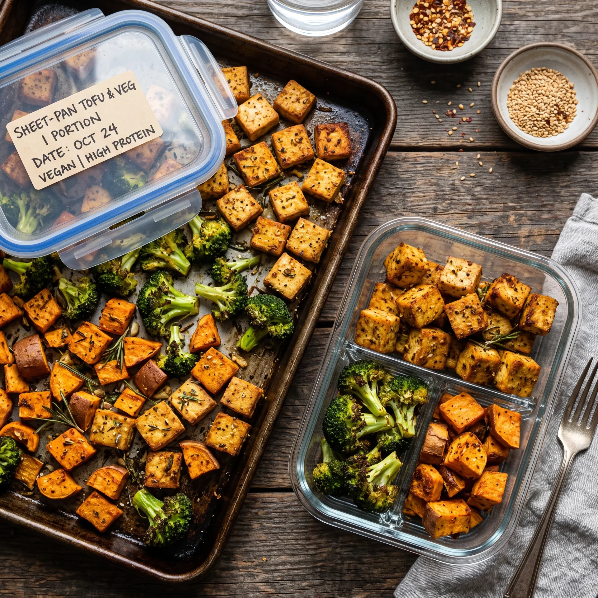 Storage for Crispy Sheet-Pan Tofu with Broccoli and Sweet Potato (20g Protein)