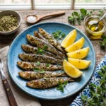 Ingredients for Greek Roasted Sardines with Lemon Garlic and Oregano